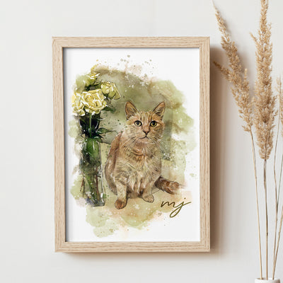 Personalised Watercolour Pet Portrait